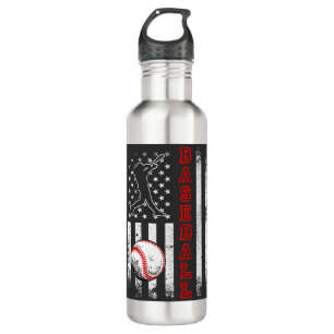 American Flag Baseball Team Vintag Funny Edelstahlflasche