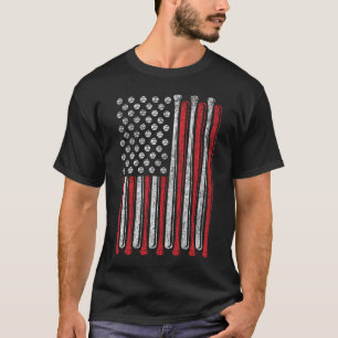 American Flag Baseball Team Vintag Funny Men T-Shirt