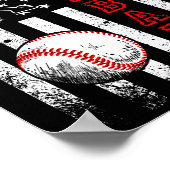 American Flag Baseball Team Vintag Funny Poster (Ecke)
