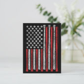 American Flag Baseball Team Vintag Funny Postkarte (Stehend Vorderseite)