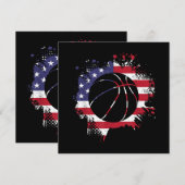 American Flag Basketball Player Einladung (Vorne/Hinten)