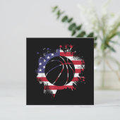 American Flag Basketball Player Einladung (Stehend Vorderseite)