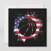 American Flag Basketball Player Einladung (Rückseite)