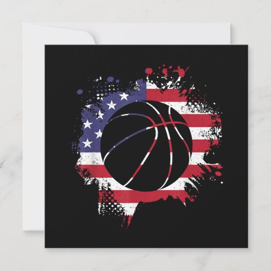 American Flag Basketball Player Einladung (Vorderseite)