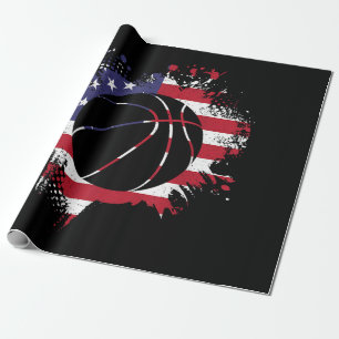 American Flag Basketball Player Geschenkpapier