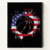 American Flag Basketball Player Notizblock (Rückseite)