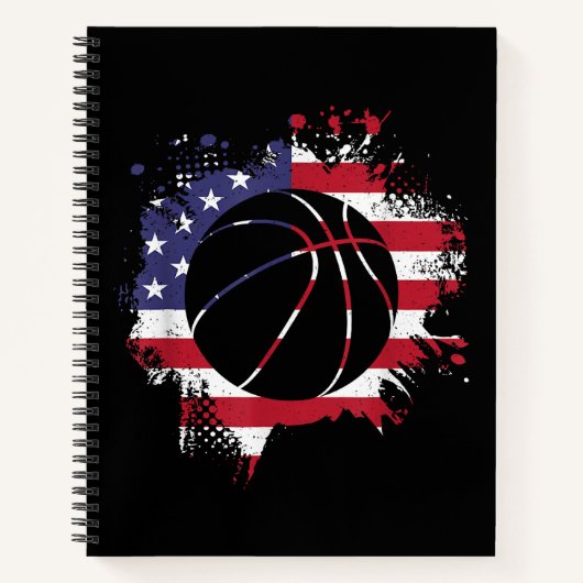 American Flag Basketball Player Notizblock (Vorderseite)