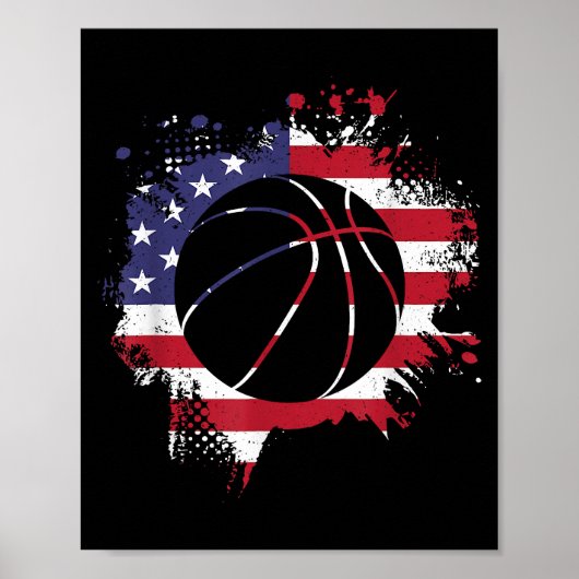 American Flag Basketball Player Poster (Vorne)