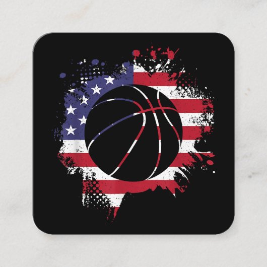 American Flag Basketball Player Quadratische Visitenkarte (Vorderseite)