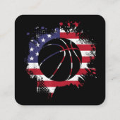 American Flag Basketball Player Quadratische Visitenkarte (Rückseite)