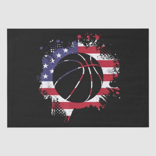 American Flag Basketball Player Seidenpapier (Vorderseite)