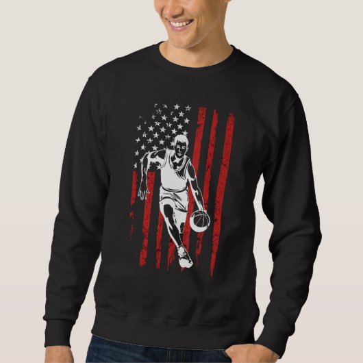 American Flag Basketball Team  for Men Boys Sweatshirt (Vorderseite)