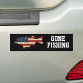 American Flag Bass Gone Fishing Autoaufkleber (Auf Auto)