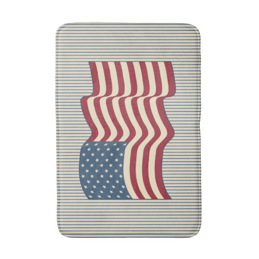 American Flag Bath Mat Badematte (Vorderseite Vertikal)