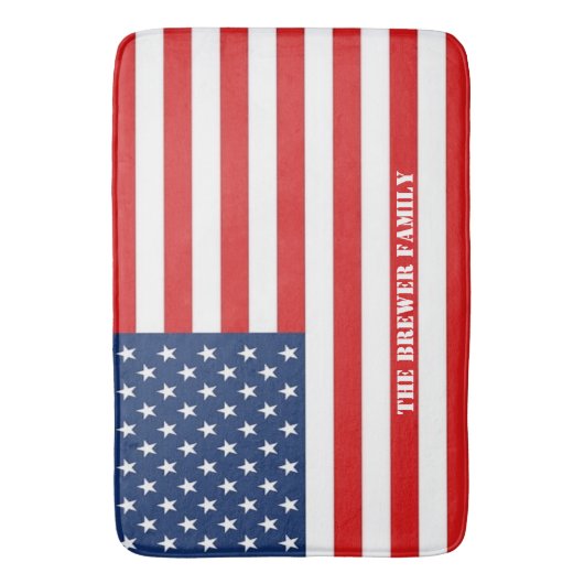 American Flag Bath Mat Badematte (Vorderseite Vertikal)