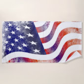 American Flag Beach Handtuch ausgewaschen (Vorderseite)