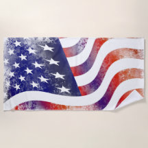 American Flag Beach Handtuch ausgewaschen