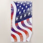 American Flag Beach Handtuch ausgewaschen (Vorderseite)