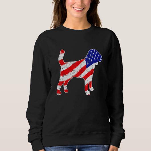 American Flag Beagle Patriotic Dog Dad Dog Mom Sweatshirt (Vorderseite)