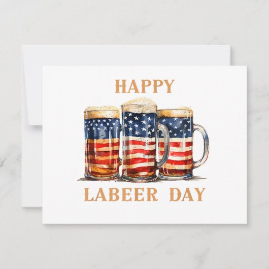 American Flag Beer Happy Labeer Day Funny Labour D (Vorderseite)