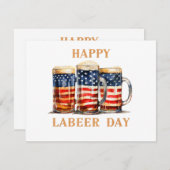 American Flag Beer Happy Labeer Day Funny Labour D (Vorne/Hinten)