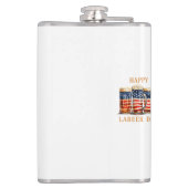 American Flag Beer Happy Labeer Day Funny Labour D Flachmann (Rückseite)