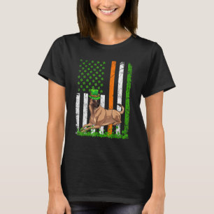 American Flag Belgisch Malinois Dog St Patricks Da T-Shirt