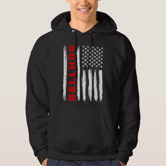 American Flag Bellhop US USA Flag Hoodie (Vorderseite)