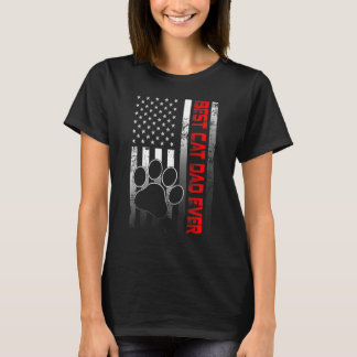 American Flag Best Cat Vater Ever Father Day Cat T-Shirt