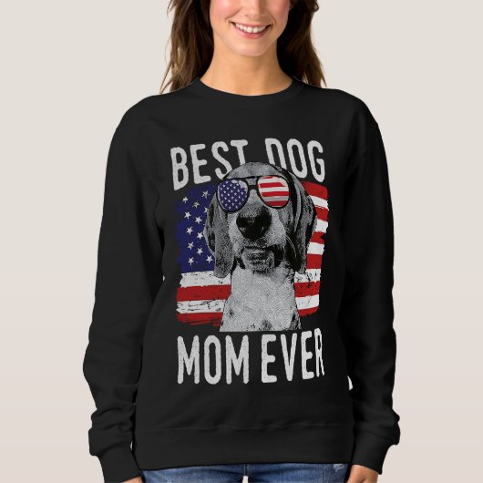 American Flag Best Dog Mom Ever Treeing Walker Coo Sweatshirt (Vorderseite)