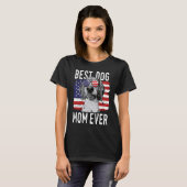 American Flag Best Dog Mom Ever Treeing Walker Coo T-Shirt (Vorne ganz)
