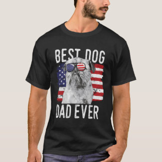 American Flag Best Dog Vater jemals Brussels Griff T-Shirt