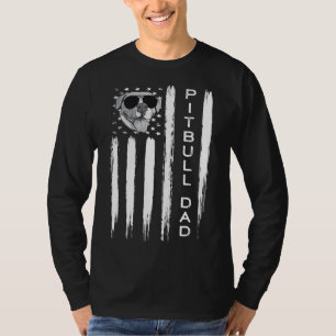 American Flag Best Pitbull Vater Funny Pit Bull Re T-Shirt