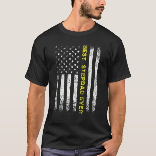 American Flag Best Stepdad Ever Fathers Day Step D T-Shirt (Vorderseite)