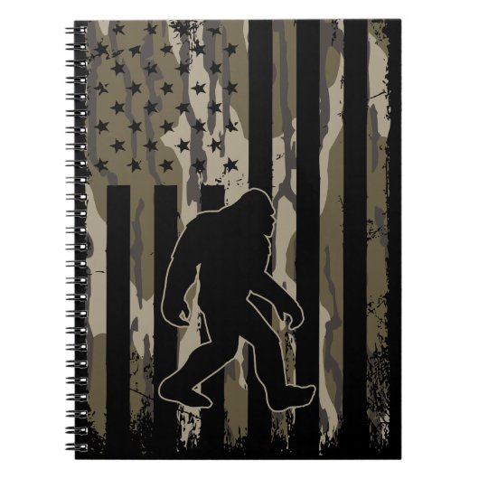 American Flag Bigfoot Bottom Land Camouflage Notizblock (Vorderseite)