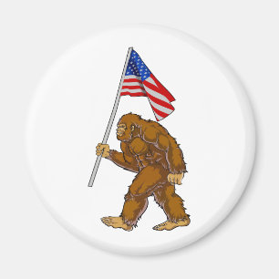 American Flag Bigfoot Magnet