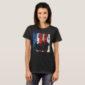 American Flag Biker Motorcycle Couple 4th Of July  T-Shirt (Vorne ganz)