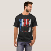 American Flag Biker Motorcycle Couple 4th Of July T-Shirt (Vorne ganz)