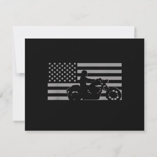 American Flag Biker Motorcycle Short Sleeve Save The Date (Vorderseite)