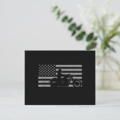 American Flag Biker Motorcycle Short Sleeve Save The Date (Stehend Vorderseite)