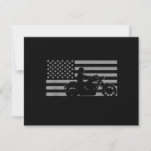 American Flag Biker Motorcycle Short Sleeve Save The Date (Rückseite)