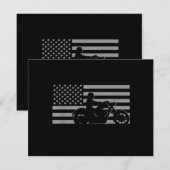 American Flag Biker Motorcycle Short Sleeve Save The Date (Vorne/Hinten)