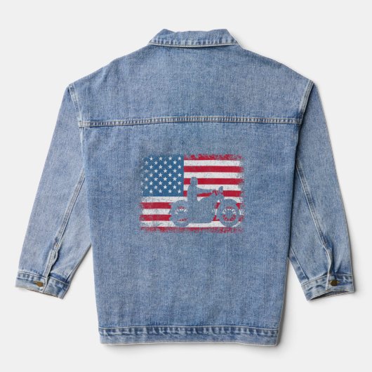 American Flag Biker Motorrad 1 Jeansjacke (Rückseite)