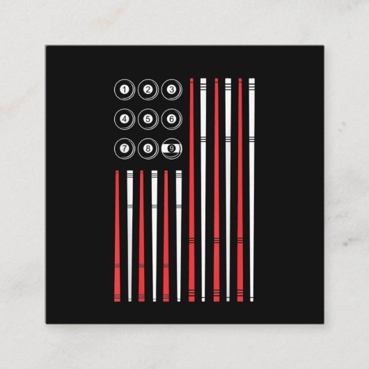 American Flag Billard Showpool Quadratische Visitenkarte (Vorderseite)