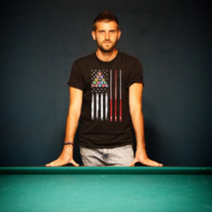 American Flag Billiard Pool Player T - Shirt