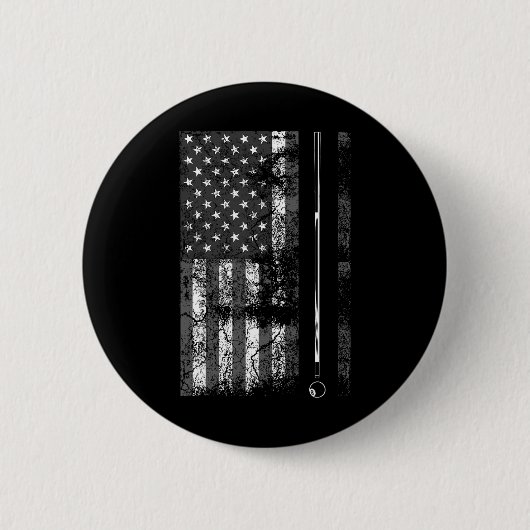 American Flag Billiard Stick Niedliches Tischspiel Button (Vorderseite)