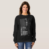 American Flag Billiard Stick Niedliches Tischspiel Sweatshirt (Vorne ganz)