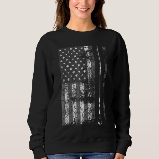 American Flag Billiard Stick Niedliches Tischspiel Sweatshirt (Vorderseite)