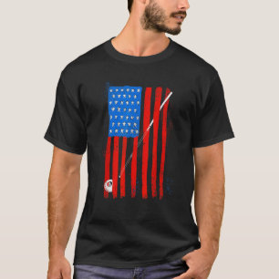 American Flag Billiard Stick Niedliches Tischspiel T-Shirt