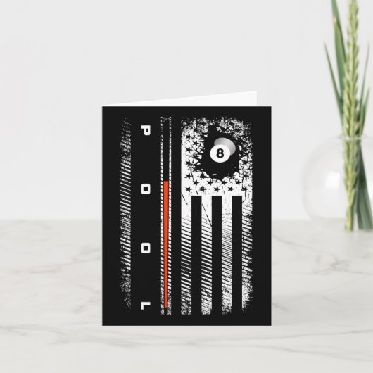 American Flag Billiards Pool Player Apparel - Bill Karte (Vorderseite)